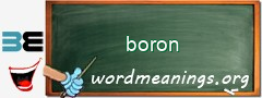 WordMeaning blackboard for boron